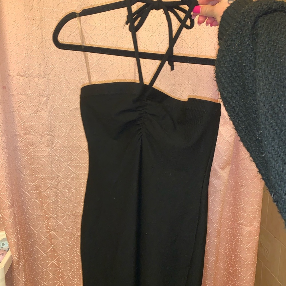 Black halter dress